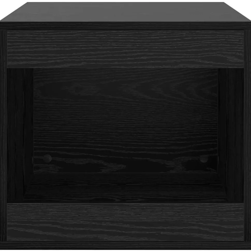 vidaXL Kattenbak Omheining Zwart Eiken 47 x 59 x 42 cm Bewerkt hout