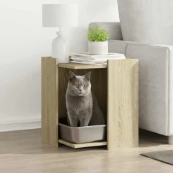 vidaXL Kattenbakkast 42x42x51 cm bewerkt hout sonoma eikenkleurig