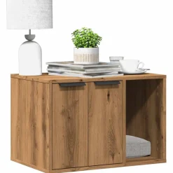 vidaXL Kattenbakkast 60x40x40 cm bewerkt hout artisanaal eikenkleurig