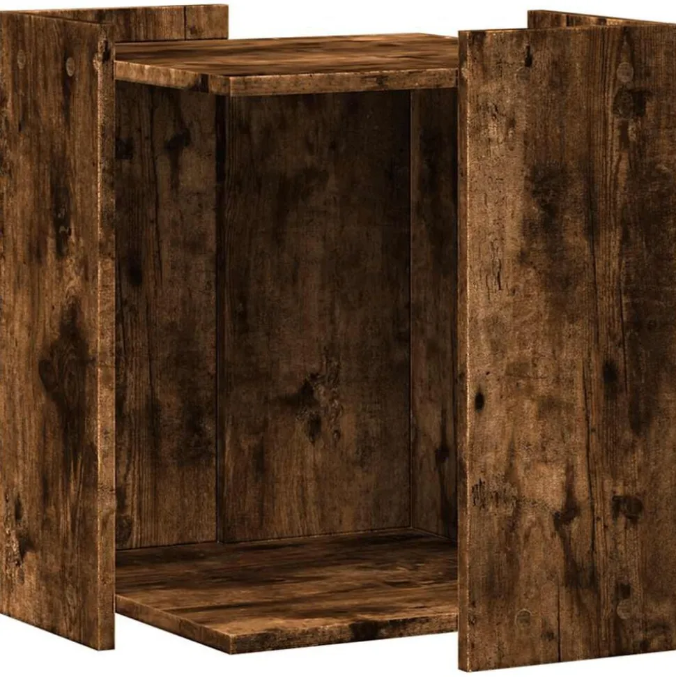 vidaXL Kattenbakkast 42x42x51 cm bewerkt hout gerookt eikenkleurig