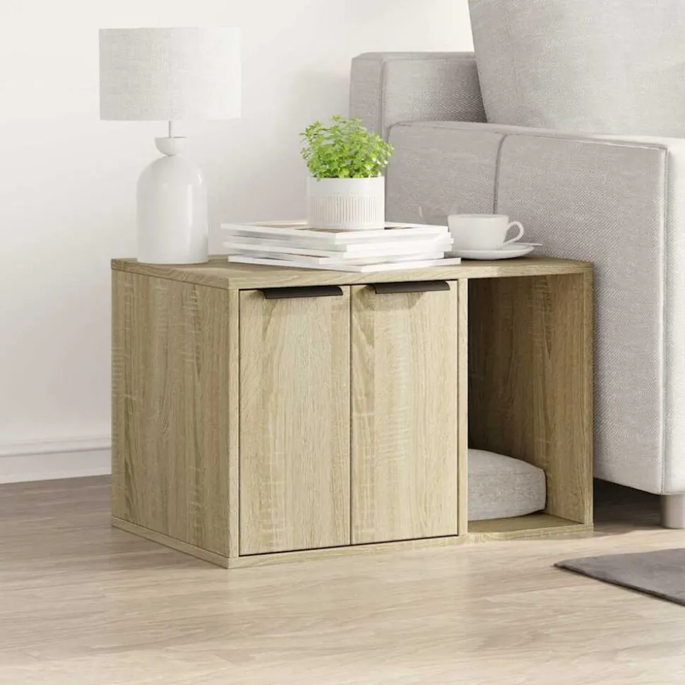 vidaXL Kattenbakkast 60x40x40 cm bewerkt hout sonoma eikenkleurig