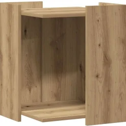 vidaXL Kattenbakkast 42x42x51 cm bewerkt hout artisanaal eikenkleurig