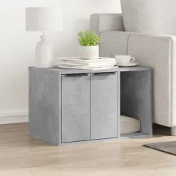 vidaXL Kattenbakkast 60x40x40 cm bewerkt hout betongrijs