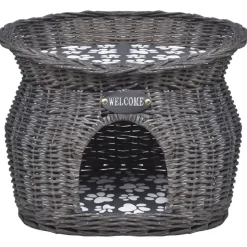 vidaXL Kattenbed/huis/krabpaal met kussen wilgen