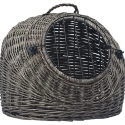 vidaXL Kattendrager 45x35x35 cm natuurlijk wilgenhout grijs