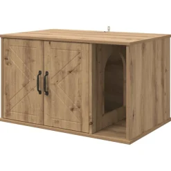 vidaXL Kattenhuis Ambachtelijk eiken 85 x 55 x 50 cm Bewerkt hout