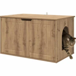 vidaXL Kattenhuis Ambachtelijk eiken 85 x 55 x 50,5 cm Bewerkt hout
