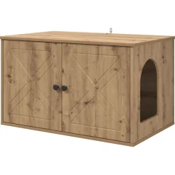 vidaXL Kattenhuis Ambachtelijk eiken 85 x 55 x 50 cm Bewerkt hout