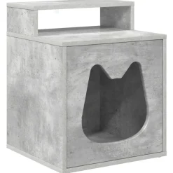 vidaXL Kattenhuis Beton 42,5 x 40 x 53,5 cm Bewerkt hout
