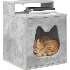 vidaXL Kattenhuis Beton 42,5 x 40 x 53,5 cm Bewerkt hout