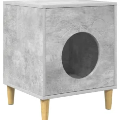 vidaXL Kattenhuis Beton 42,5 x 40 x 53 cm Bewerkt hout