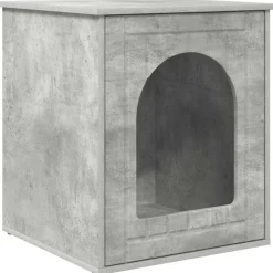 vidaXL Kattenhuis Beton 53 x 52 x 62 cm Bewerkt hout