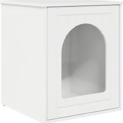 vidaXL Kattenhuis Glanzend Wit 53 x 52 x 62 cm Bewerkt hout