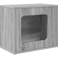 vidaXL Kattenhuis Grijs Sonoma 51 x 30 x 42,5 cm Bewerkt hout