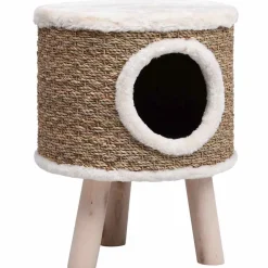 vidaXL Kattenhuis met houten poten 41 cm zeegras