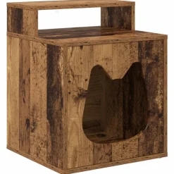 vidaXL Kattenhuis Oudhout 42,5 x 40 x 53,5 cm Bewerkt hout