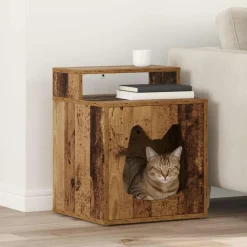 vidaXL Kattenhuis Oudhout 42,5 x 40 x 53,5 cm Bewerkt hout