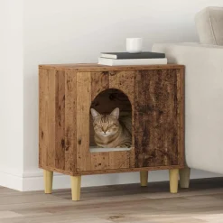 vidaXL Kattenhuis Oudhout 51 x 30 x 52 cm Bewerkt hout