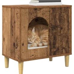 vidaXL Kattenhuis Oudhout 51 x 30 x 52 cm Bewerkt hout