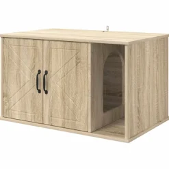 vidaXL Kattenhuis Sonoma 85 x 55 x 50 cm Bewerkt hout