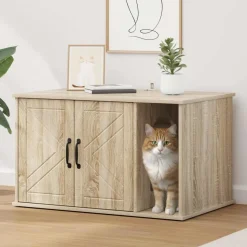 vidaXL Kattenhuis Sonoma 85 x 55 x 50 cm Bewerkt hout