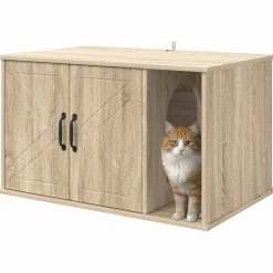 vidaXL Kattenhuis Sonoma 85 x 55 x 50 cm Bewerkt hout
