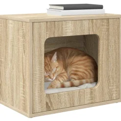 vidaXL Kattenhuis Sonoma 51 x 30 x 42,5 cm Bewerkt hout