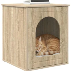 vidaXL Kattenhuis Sonoma 53 x 52 x 62 cm Bewerkt hout