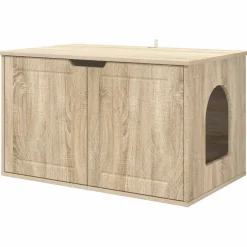vidaXL Kattenhuis Sonoma 85 x 55 x 50,5 cm Bewerkt hout