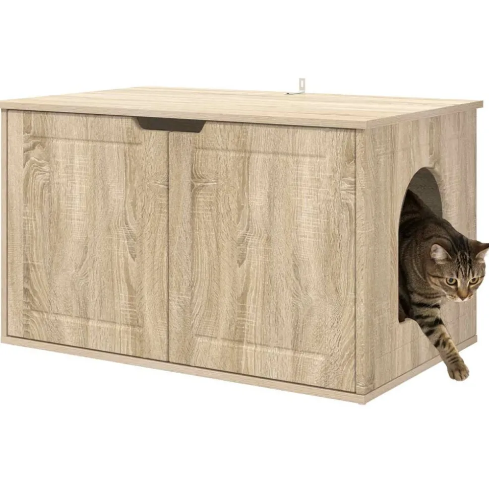 vidaXL Kattenhuis Sonoma 85 x 55 x 50,5 cm Bewerkt hout
