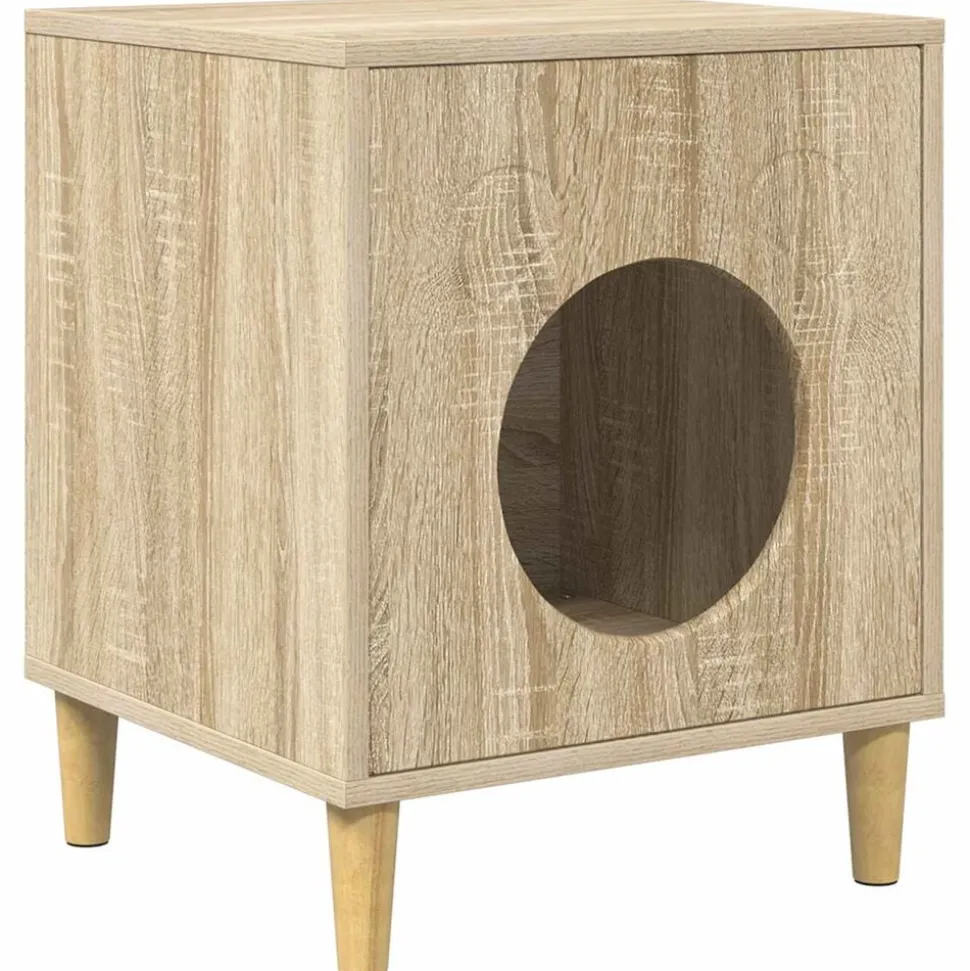 vidaXL Kattenhuis Sonoma 42,5 x 40 x 53 cm Bewerkt hout
