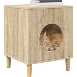 vidaXL Kattenhuis Sonoma 42,5 x 40 x 53 cm Bewerkt hout