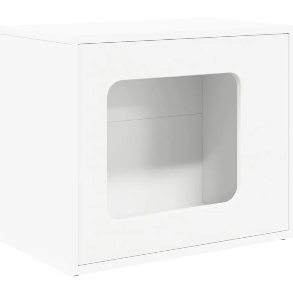 vidaXL Kattenhuis Wit 51 x 30 x 42 cm Bewerkt hout