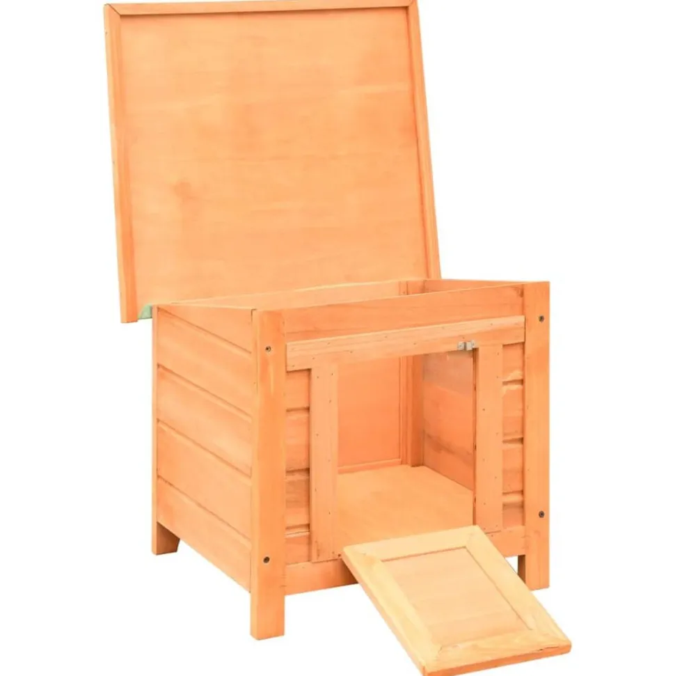 vidaXL Kattenhuis 50x46x43,5 cm massief grenen- en vurenhout