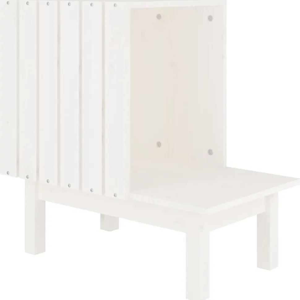 vidaXL Kattenhuis 60x36x60 cm massief grenenhout wit