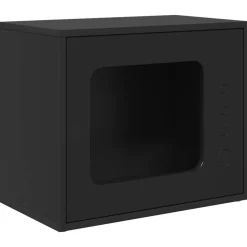 vidaXL Kattenhuis Zwart 51 x 30 x 42,5 cm Bewerkt hout