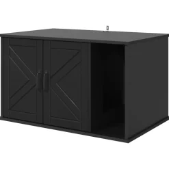 vidaXL Kattenhuis Zwart 85 x 55 x 50 cm Bewerkt hout
