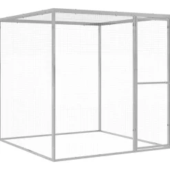 vidaXL Kattenkooi 1,5x1,5x1,5 m gegalvaniseerd staal