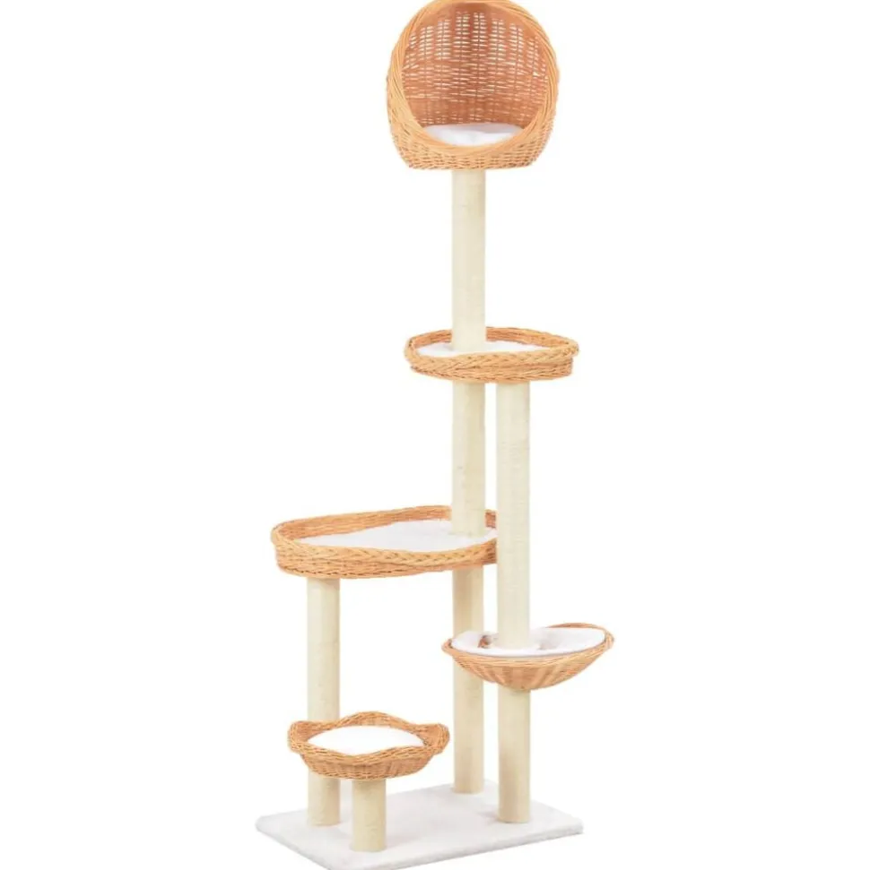 vidaXL Kattenkrabpaal met sisal krabpaal natuurlijk wilgenhout
