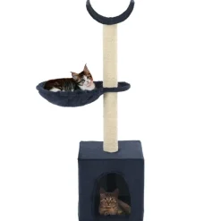 vidaXL Kattenkrabpaal met sisal krabpalen 105 cm blauw