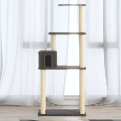 vidaXL Kattenkrabpaal met sisal krabpalen 147 cm donkergrijs