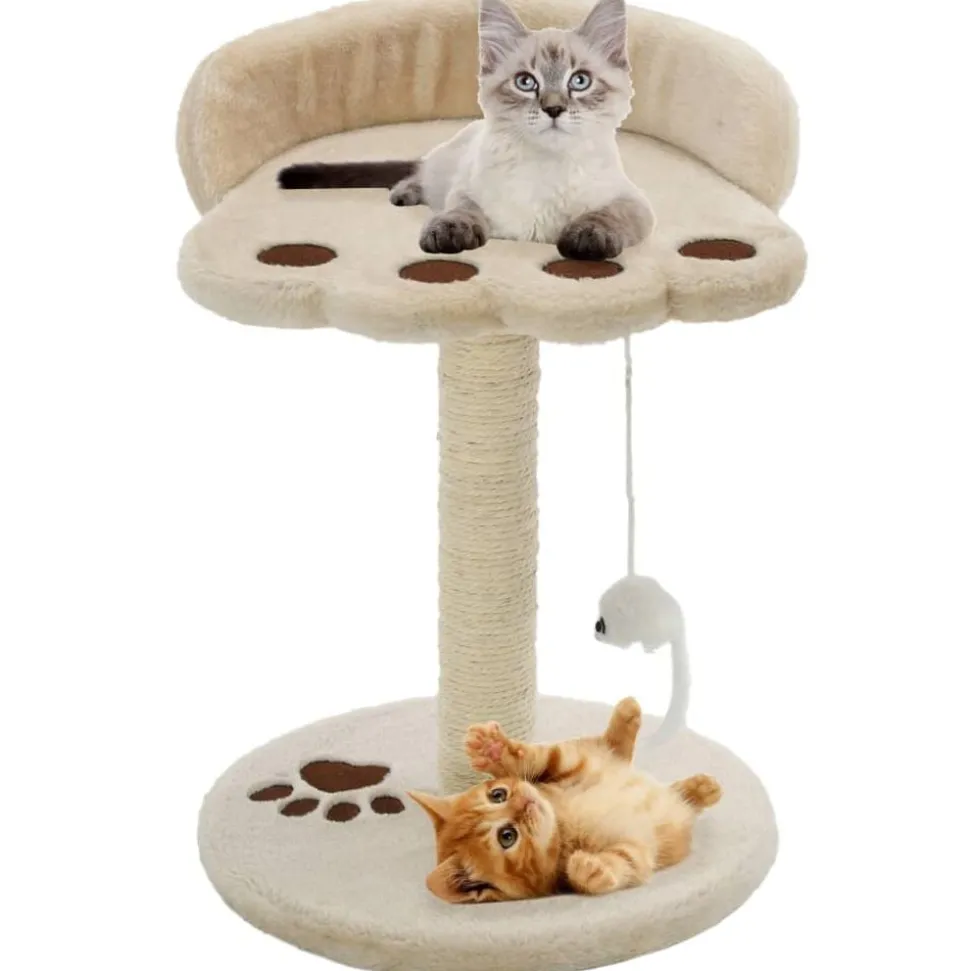 vidaXL Kattenkrabpaal met sisal krabpaal 40 cm beige en bruin