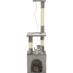 vidaXL Kattenkrabpaal met sisal krabpalen 109 cm grijs