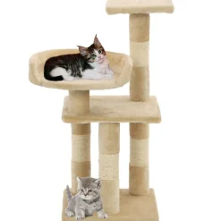 vidaXL Kattenkrabpaal met sisal krabpalen 65 cm beige