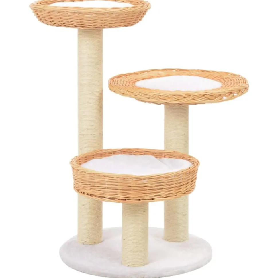vidaXL Kattenkrabpaal met sisal krabpaal natuurlijk wilgenhout