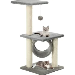 vidaXL Kattenkrabpaal met sisal krabpalen 65 cm grijs