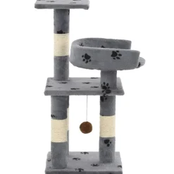 vidaXL Kattenkrabpaal met sisal krabpalen 65 cm pootafdrukken grijs
