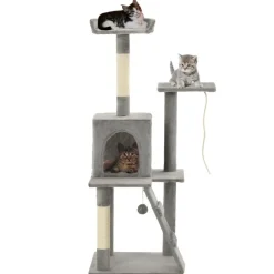 vidaXL Kattenkrabpaal met sisal krabpalen 120 cm grijs