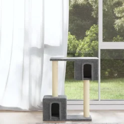 vidaXL Kattenkrabpaal met sisal krabpalen 60 cm lichtgrijs