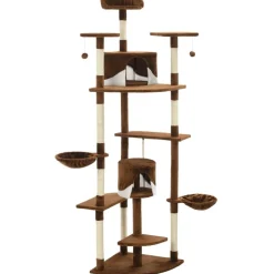 vidaXL Kattenkrabpaal met sisal krabpalen 203 cm bruin en wit